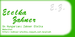 etelka zahner business card